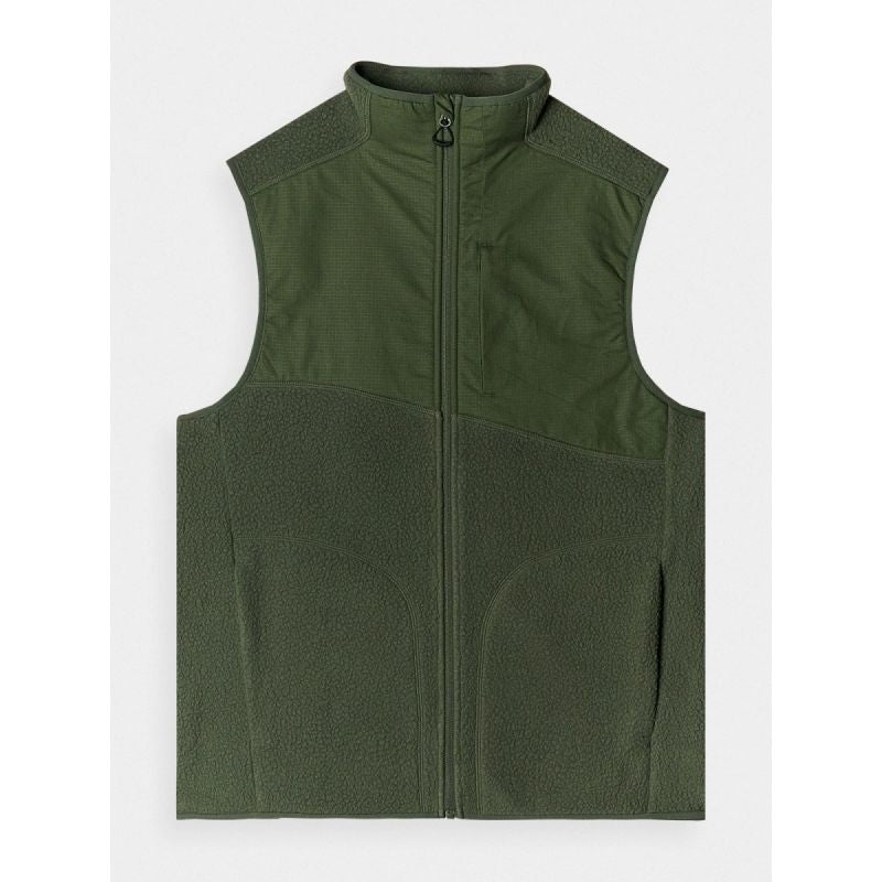 Men's sherpa vest with stand-up collar 4F 4FRAW24TVESM172-43S mellény