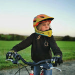 Rockbros TT- children's bicycle helmet with detachable chinbar, size M - yellow-orange żółty || pomarańczowy \ m helmets, martial arts equipment