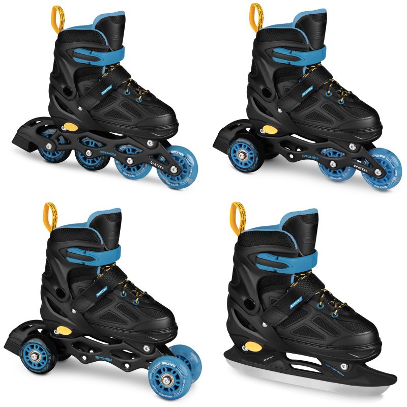 Spokey Quattro 4IN1 SPK-943432 inline skates size 30-33 BK/DBL Szabadidő kiegészítő