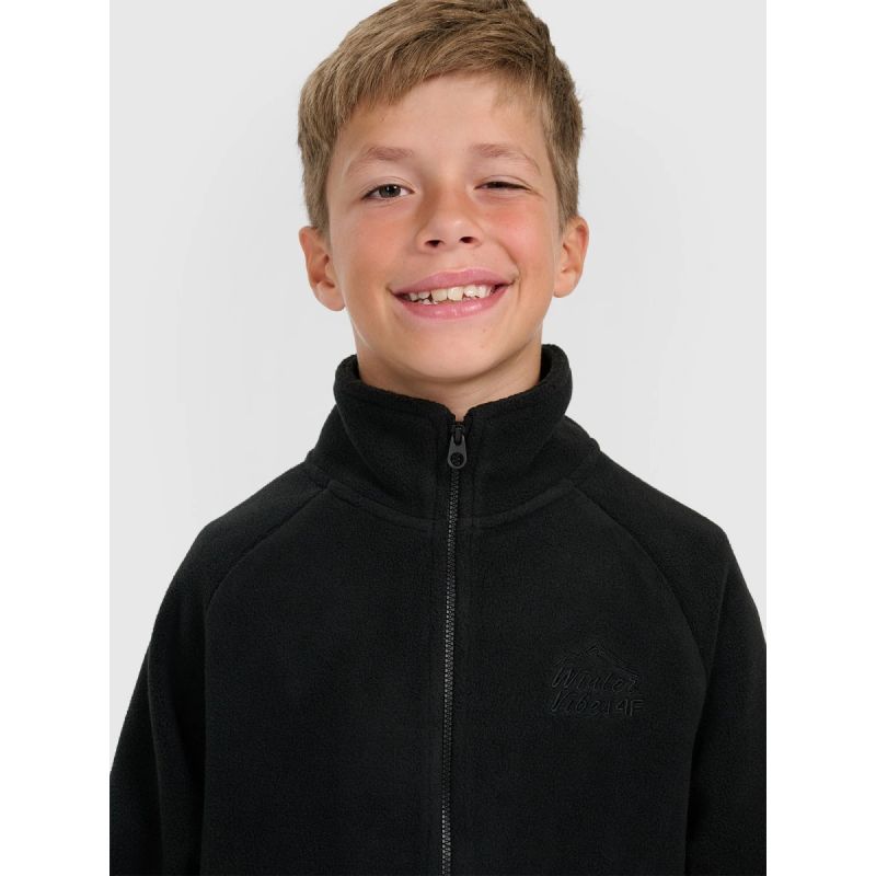 Regular fleece with stand-up collar for boys 4F 4FJRAW25TFLEM490-20S pulóver