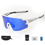 Rockbros Polarized Cycling Glasses with UV Protection and Corrective Insert Blue Lenses - White szary glasses, training equipment