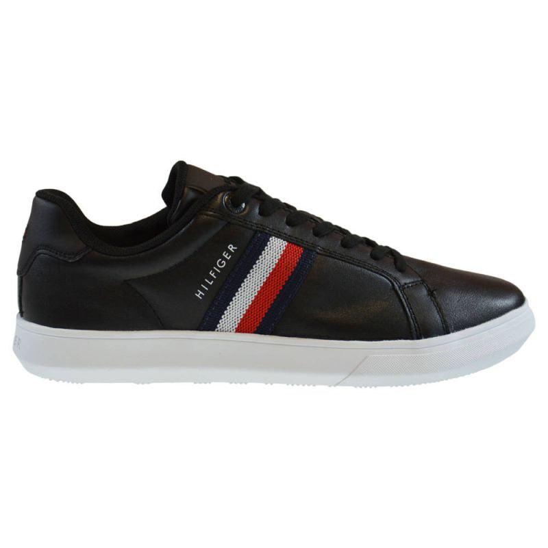 Tommy Hilfiger Essential Leather Cupsole Men's - FM0FM03424-BDS fekete utcai cipő