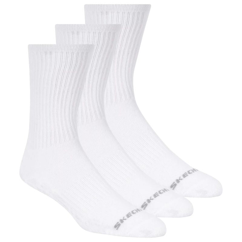 Skechers 3pk Unisex Non Terry Crew White