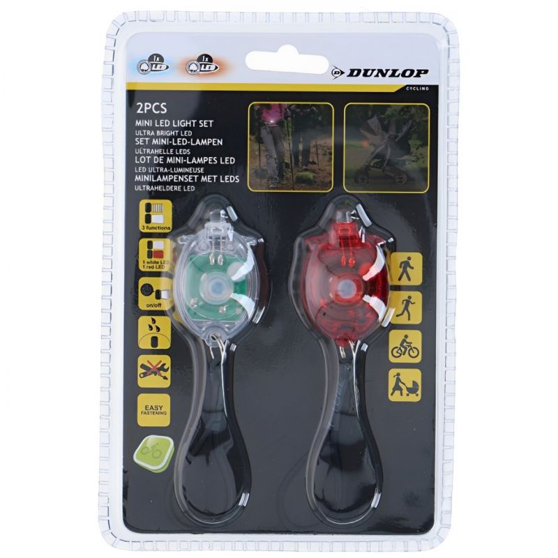 Dunlop LED bicycle light set, front and rear, színes készlet 2053141