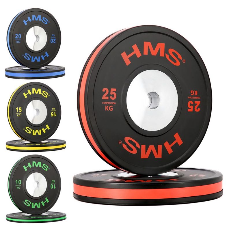 HMS BTBR Set Olympic Bumper Plates - 2x (10kg, 15kg, 20kg, 25kg) BTBR SET súlyzó készlet 17-61-007