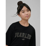 4F Loose T-shirt with print for girls 158/164 póló