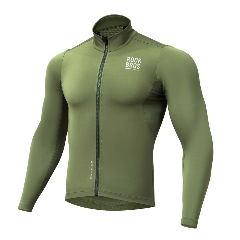 Rockbros ROAD TO SKY windproof insulated cycling jersey M - green m \ zielony pulóver
