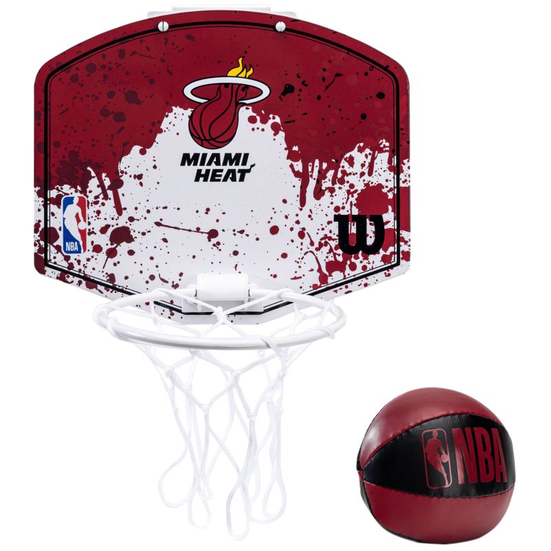 Wilson NBA Team Miami Heat Mini Hoop Basketball Backboard WTBA1302MIA piros kosárlabda