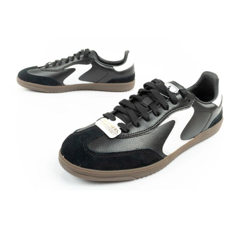 Skechers Kickoff women's sports shoes sneakers black leather Cipő