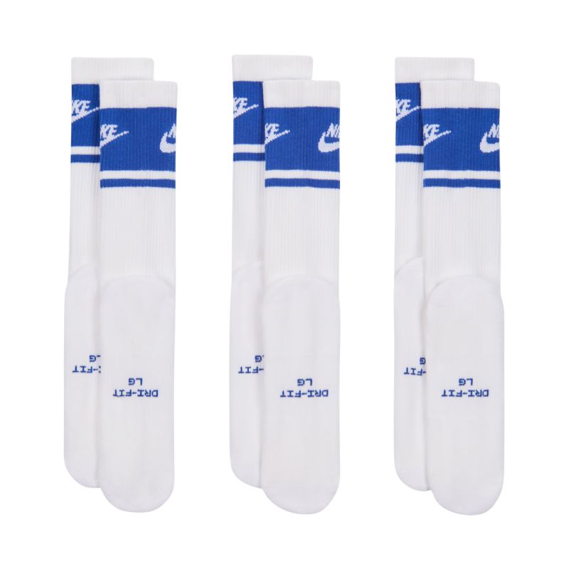 Nike Everyday Elevated Crew Socks 3 Pairs White and kék zokni