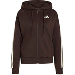 Adidas Women's Essentials 3-Stripes Full-Zip Fleece Hoodie Brown 2xs kapucnis pulóver KX0784