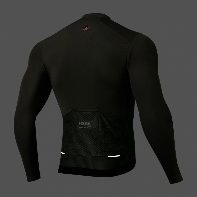 Rockbros 15220003002 ROAD TO SKY men's long sleeve cycling jersey - green zöld póló