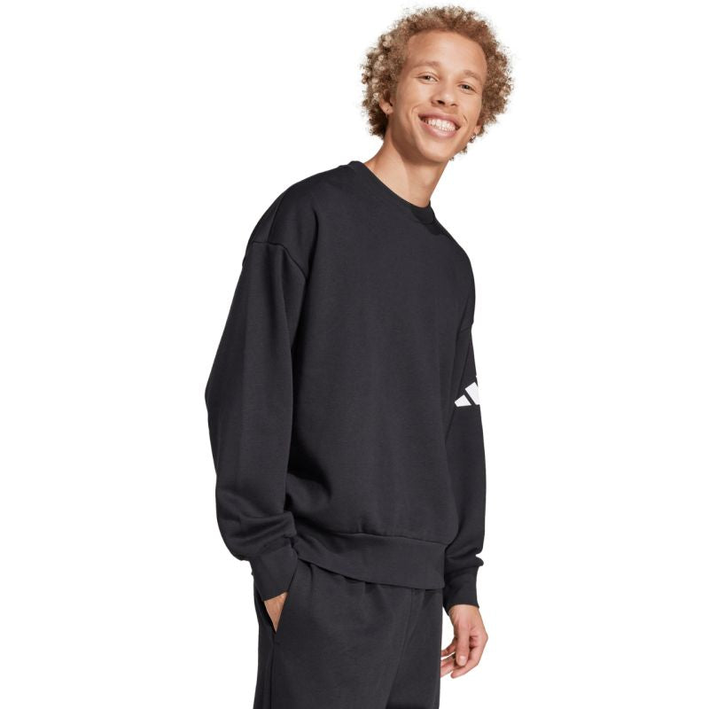 adidas Men's Essentials Loose Fit 3 Bar Logo Sweatshirt Black JF3542 General