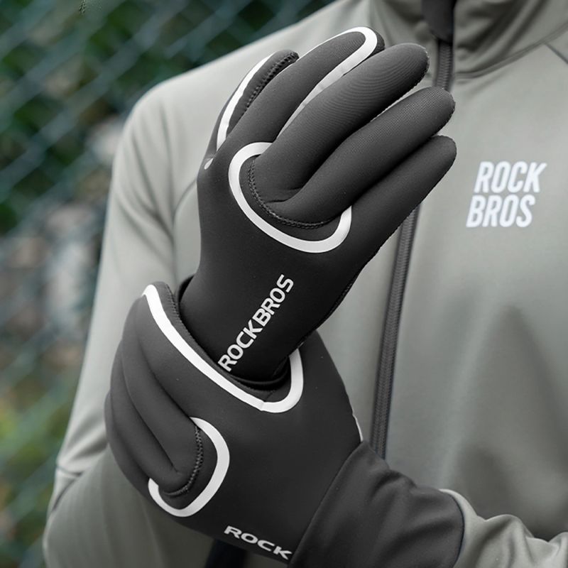 Rockbros Full Waterproof Cycling Gloves, Size: L/XL - Black l || xl kesztyű