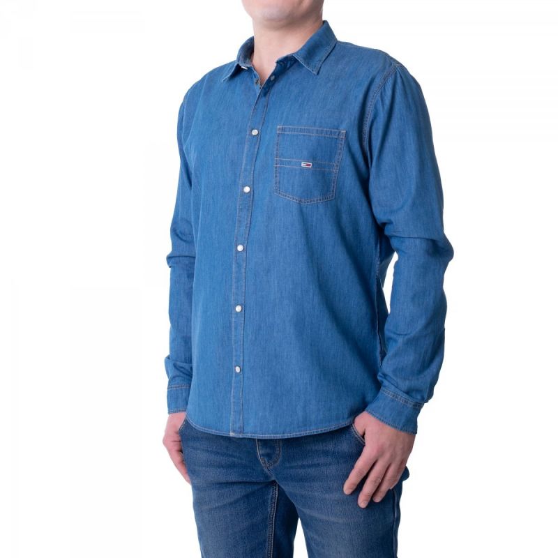 Tommy Hilfiger Tommy Jeans Tjm Cotton Denim Shirt Mid Indigo M DM0DM08399-447 Póló