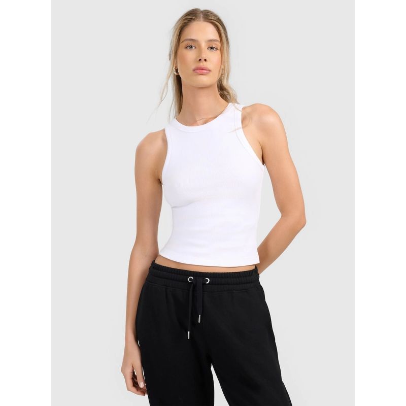 Women's slim ribbed knit top 4F