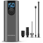 Rockbros 42720001001 Electric Bike Pump with LED Display + USB-C - USB-A Cable - Black fekete pumps