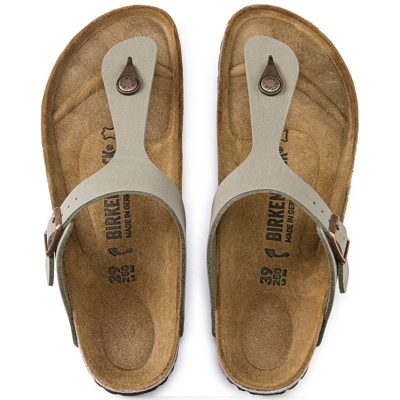 Birkenstock Gizeh Stone Birko-Flor narrow women's flip-flops for narrow feet gray (0043393) general
