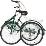 3-Wheel Folding Bike 24 Green Shimano 7-Speed