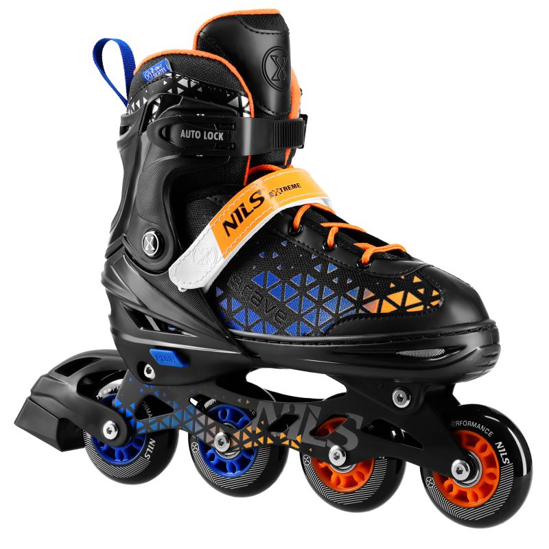 Nils Extreme BRAVE 4-in-1 Roller Skates Blue-Orange Size L (39–43) with Replaceable Hockey Blade narancssárga korcsolya 16-21-129