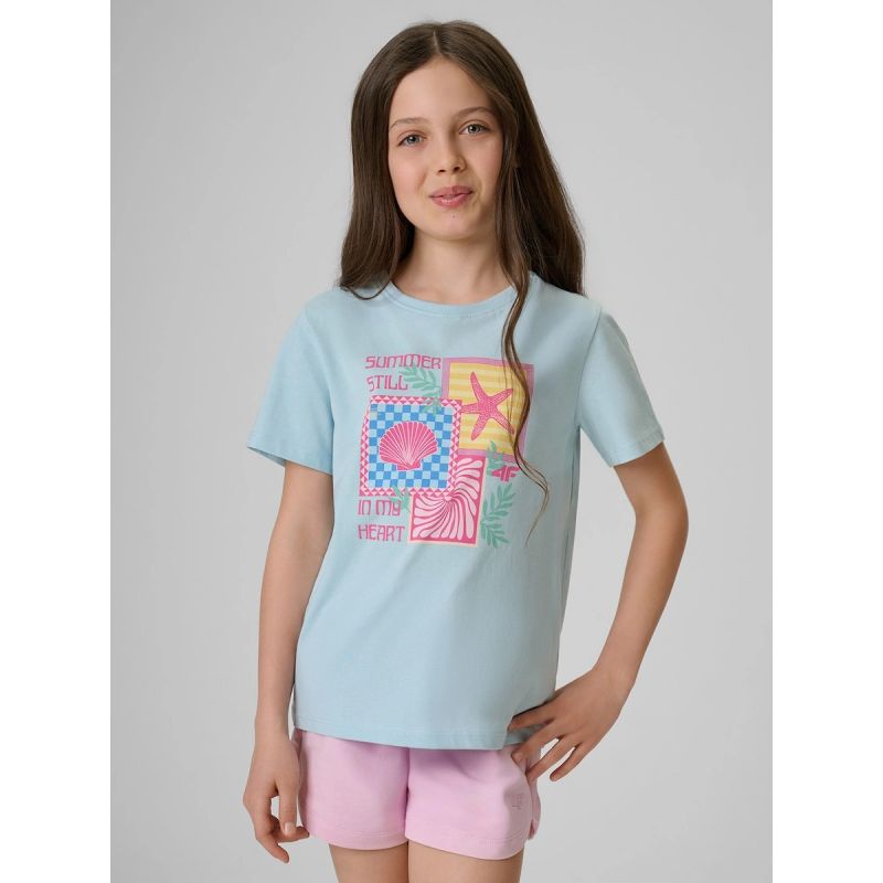 4F Girls' regular printed T-shirt ruházat 4FJRSS26TTSHF4418-33S