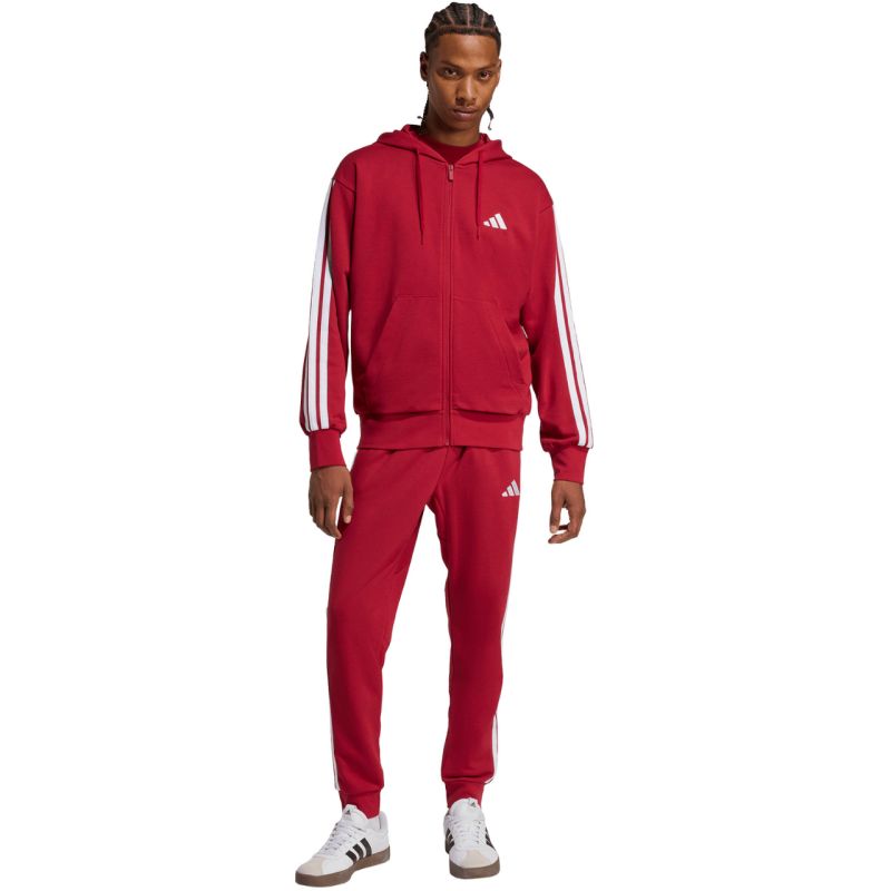 Men's adidas Essential 3-Stripes French Terry Burgundy Pants