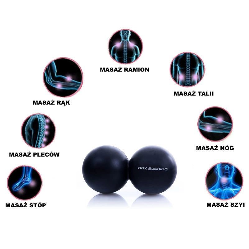 DBX Bushido Lacrosse Double Duoball Massage fekete labda