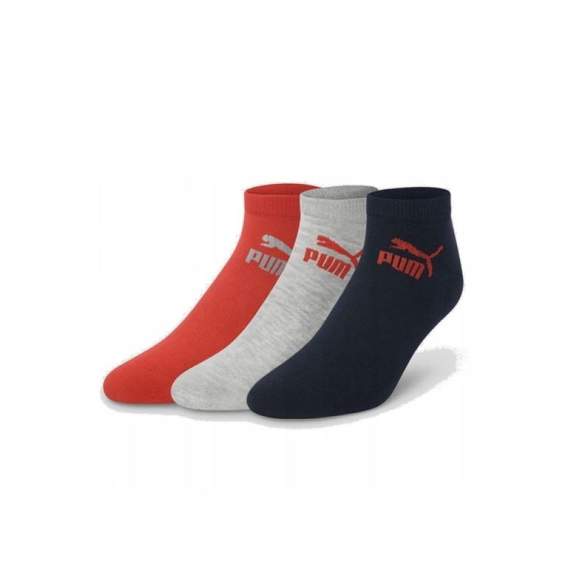 Puma Men's 3-Pack Cotton Ankle Socks Gray/Red/ sötétkék utcai cipő