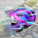 Rockbros TT- children's bicycle helmet with detachable chinbar, size S - purple-pink s \ różowy || fioletowy helmets, martial arts equipment