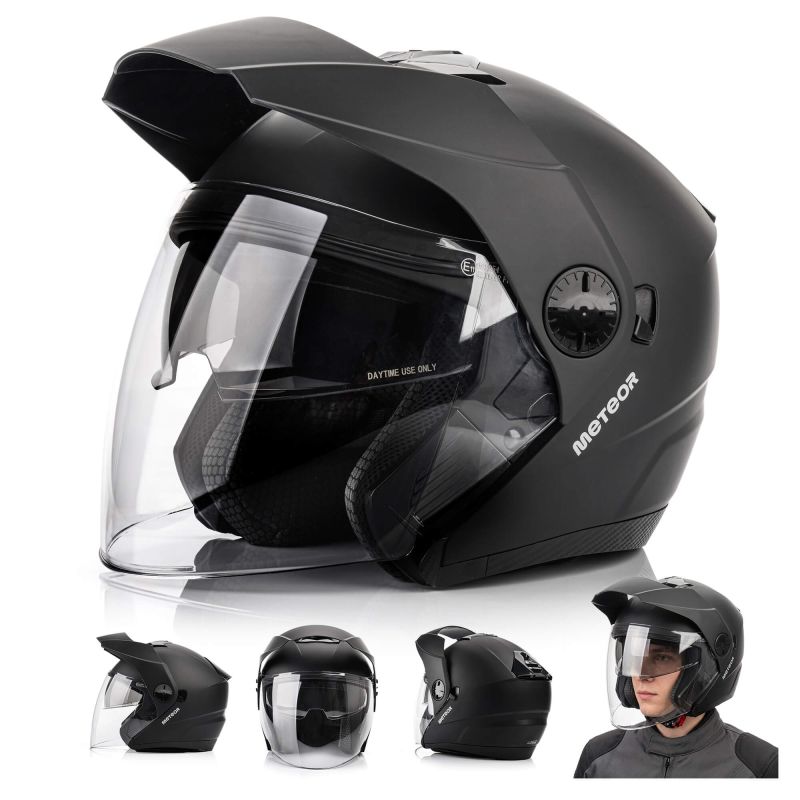 Meteor Hekato M motorcycle helmet 57-58 cm black uniw sisak 17890