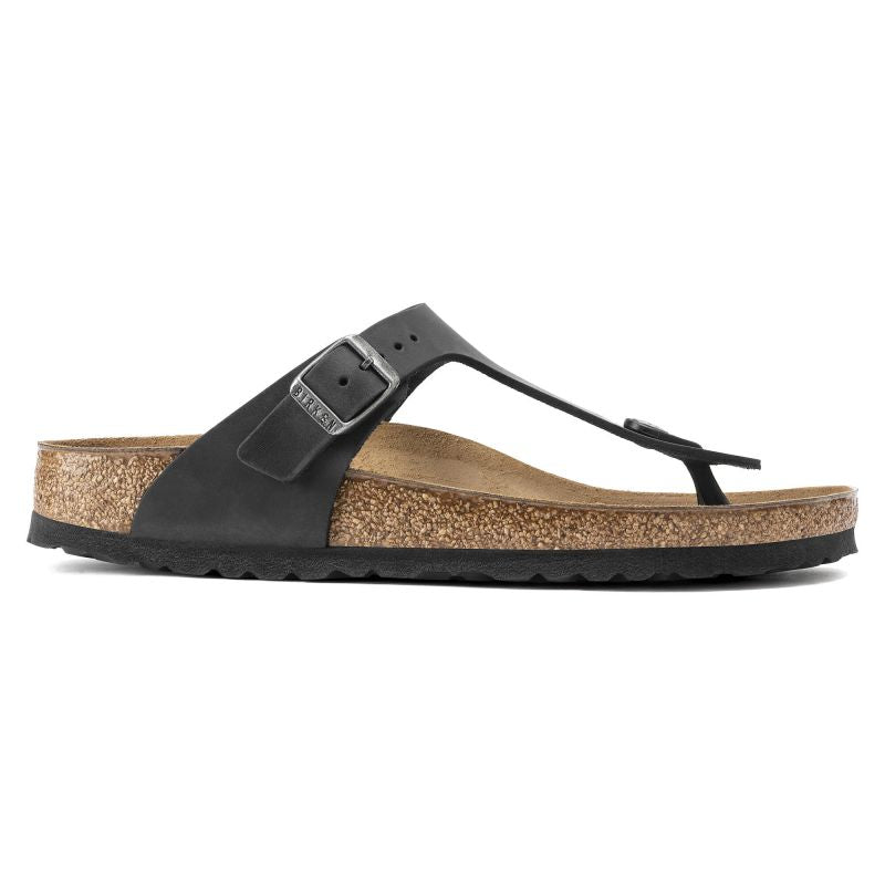 Birkenstock Gizeh NU Oiled Black Regular Women's/Men's Flip-Flops Oiled Leather for Wide Feet (0845251) general