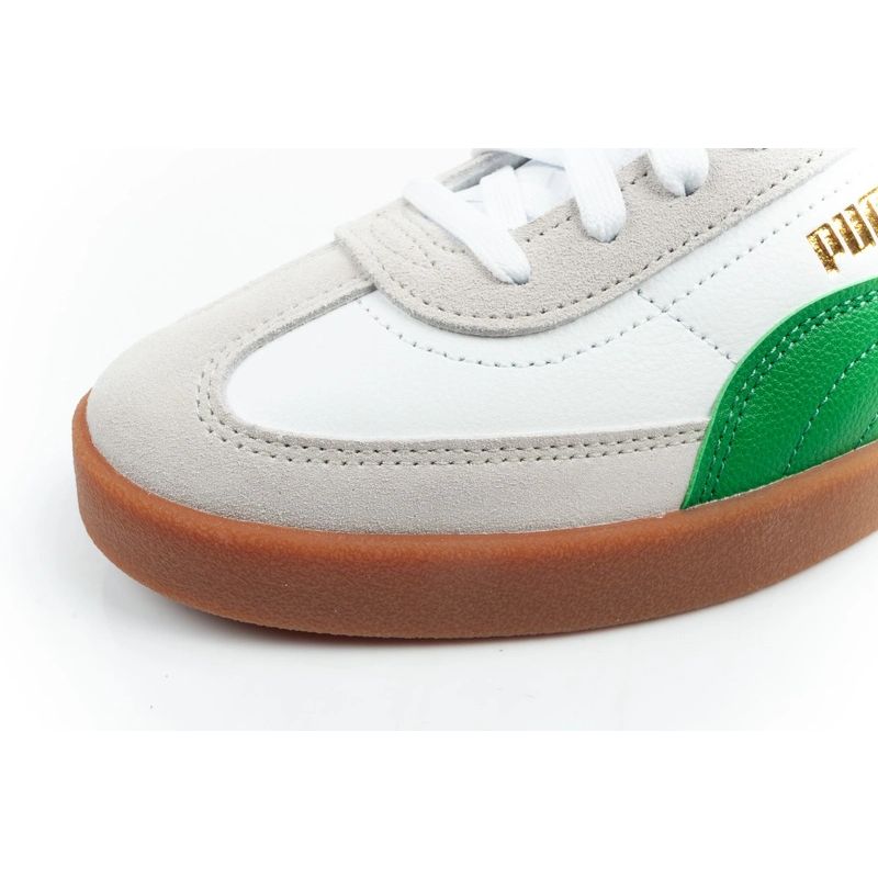 Puma Club II Era men's sports sneakers leather white gray zöld utcai cipő