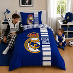 Real Madrid bedding set cotton + 70x90 cm niebieski kiegészítő REB80207BL