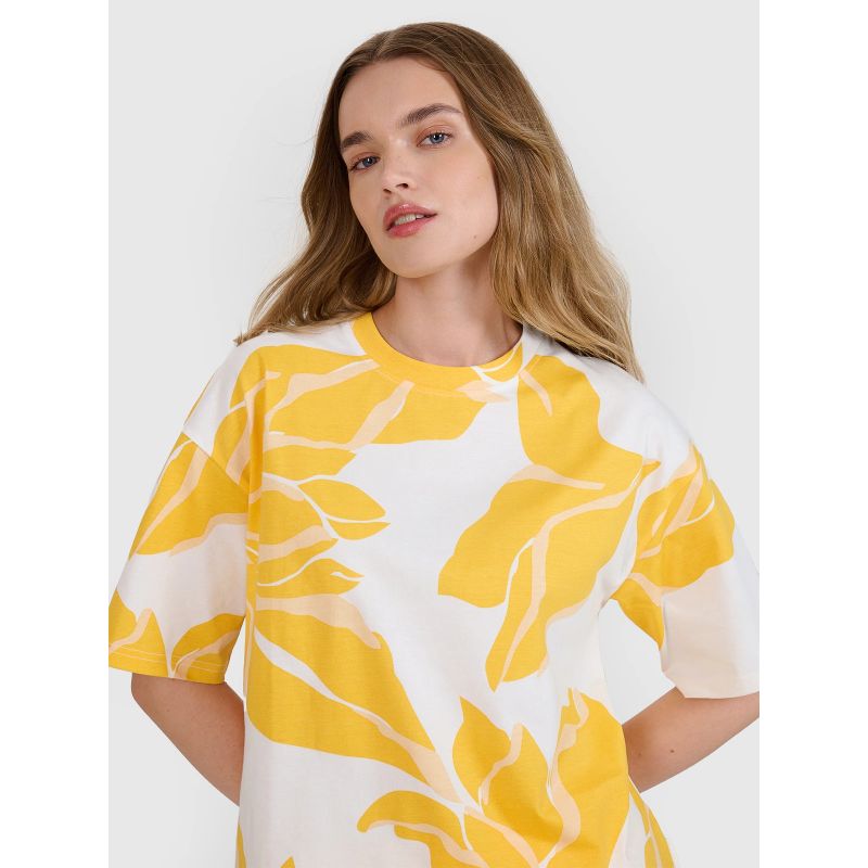 4f Women's oversize printed T-shirt 4FRSS25TTSHF2692-90A General