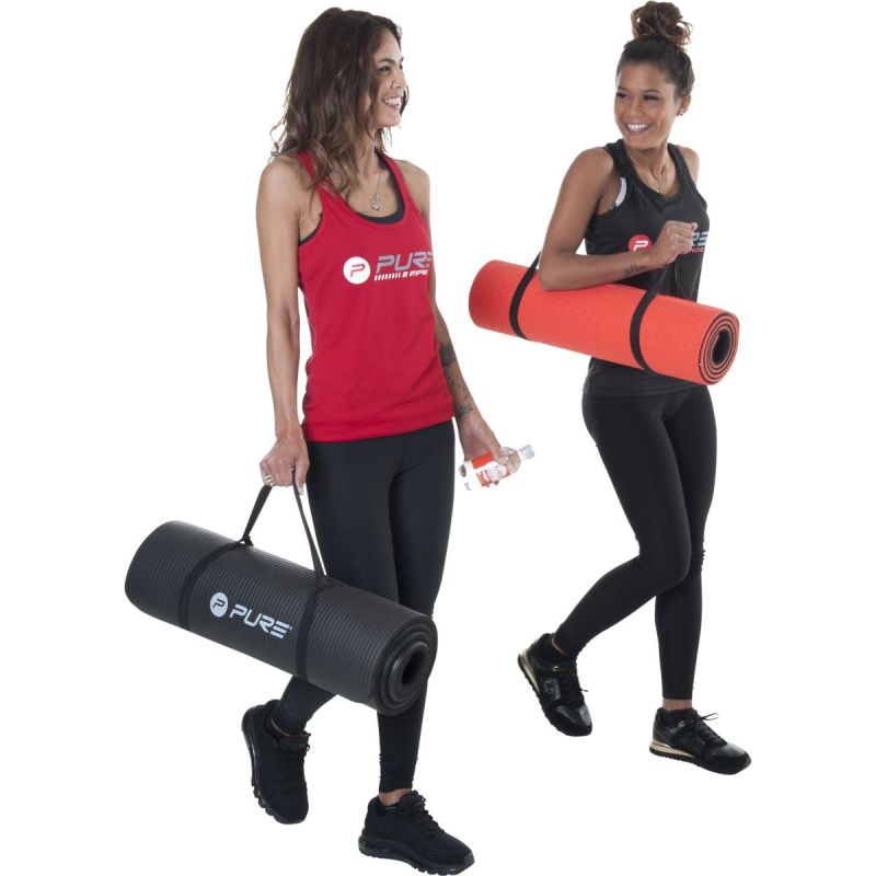 Pure 2 Improve NBR BLACK EXERCISE MAT .5CM WITH HOLES fekete mats, training equipment