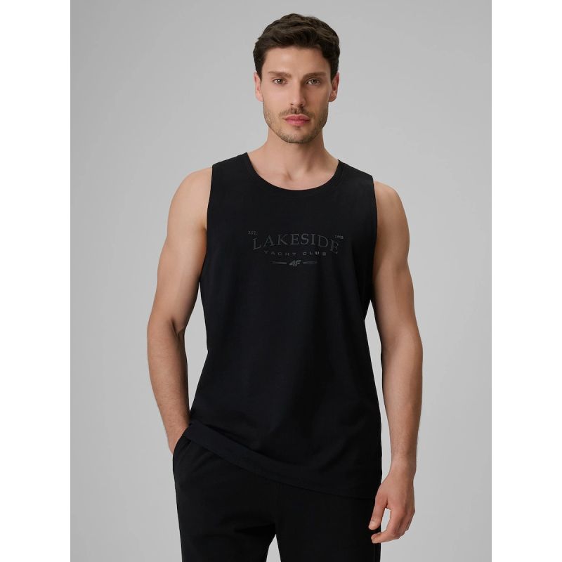 4F Men's regular sleeveless T-shirt with print póló