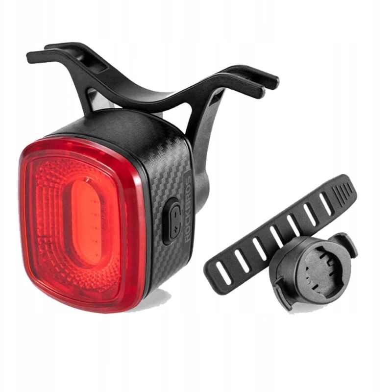 Rockbros Q2S LED Rear Bike Light with Smart Stop System + USB-C - USB-A Cable - Black fekete lights, tourist equipment