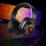 head QCY V200 Pro Wired Gaming Headphones with 7.1 Sound and Detachable Microphone - Black przewodowe \ czarny headsets