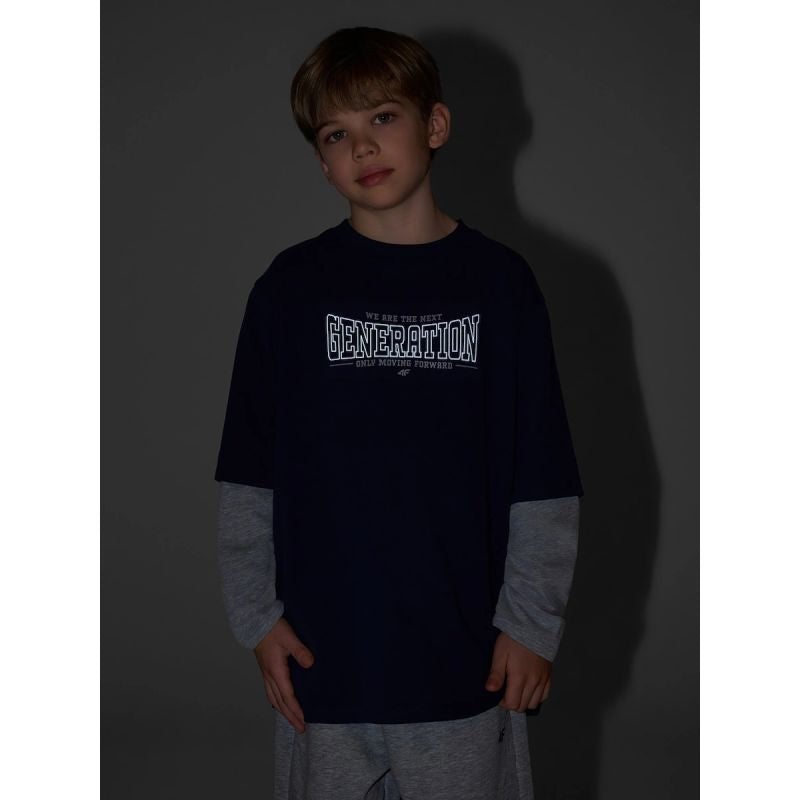 Loose longsleeve with print for boys 4F