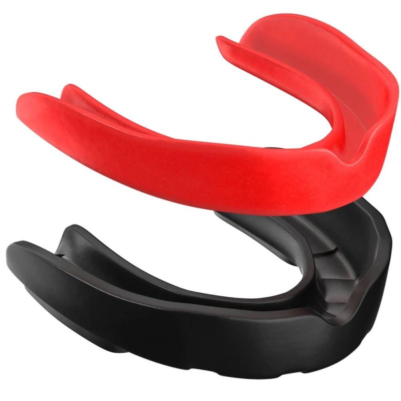 DBX Bushido Gel Mouthguard + Box - Black and Red | GelTech dla dzieci protectors and knee pads