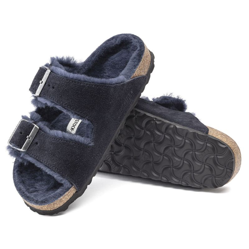 Birkenstock Arizona VL Shearling Midnight Suede Leather Insulated Flip-Flops Wide Regular (1020592) cipő