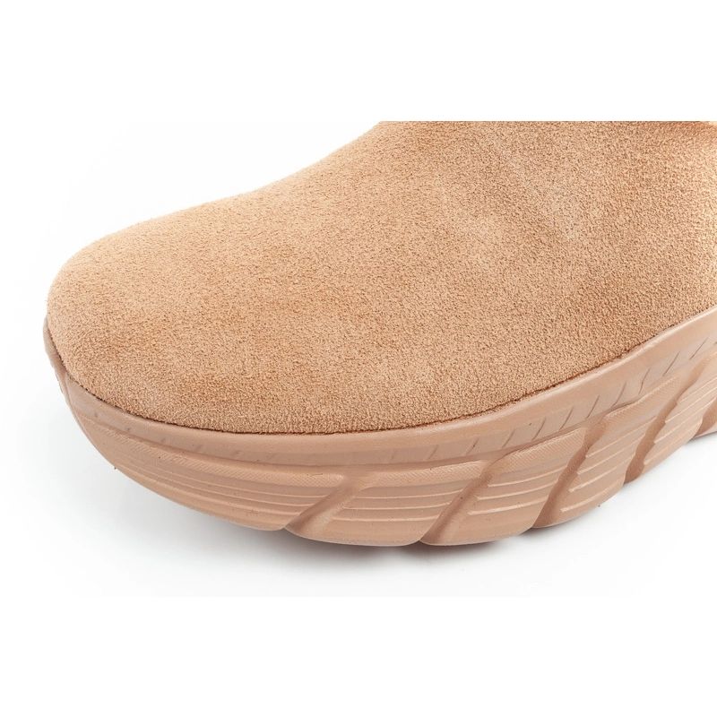 Skechers women's winter boots, insulated leather ankle boots, brown Cipő