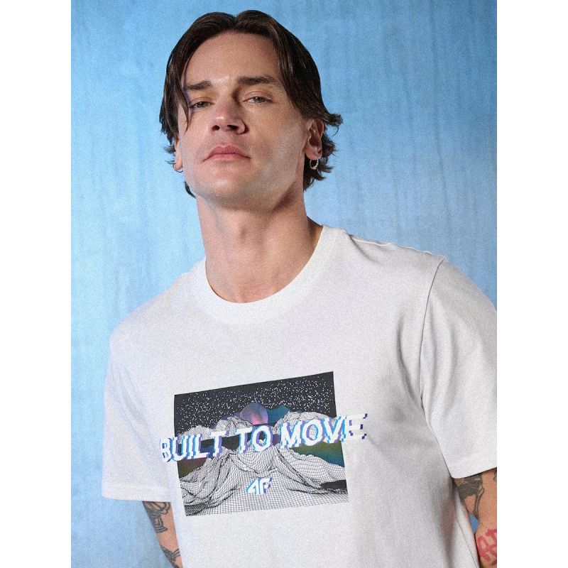 4F Men's regular printed T-shirt póló 4FRSS26TTSHM3658-10S