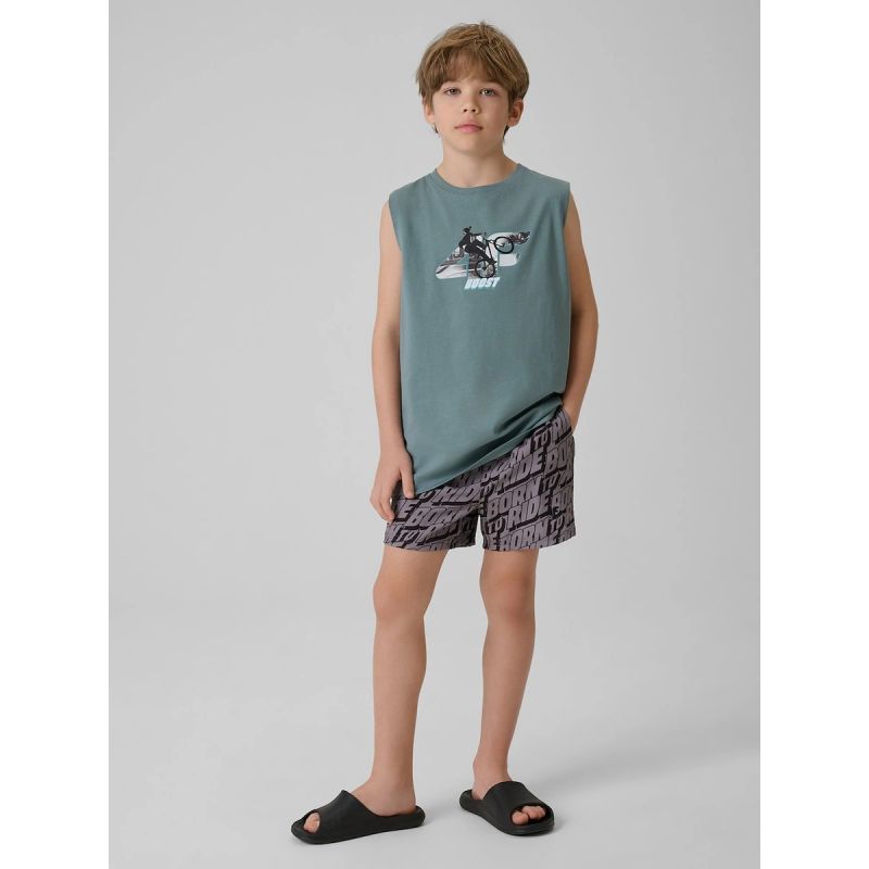 4F Boy's regular sleeveless T-shirt with print póló