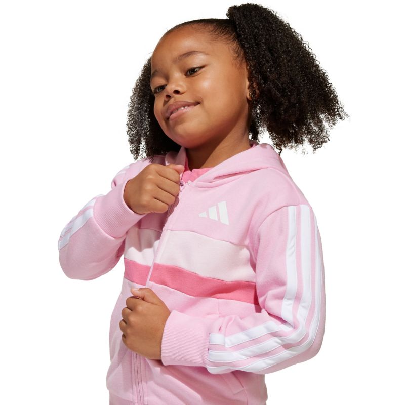 adidas Seasonal Essentials Tiberio 3-Stripes Fleece Tracksuit for Kids Pink JI6206 General