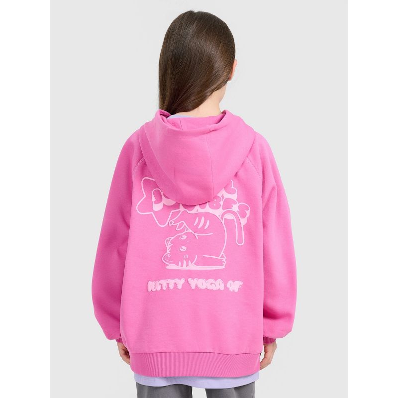 Girls' sweatshirt with hood, open, 4F 4FJRAW25TSWSF2439-54S kapucnis pulóver