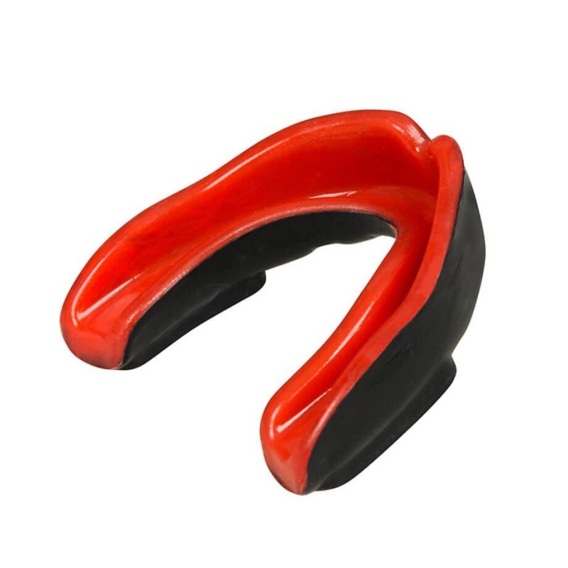 DBX Bushido Gel Mouthguard + Box - Black and Red | GelTech dla dzieci protectors and knee pads