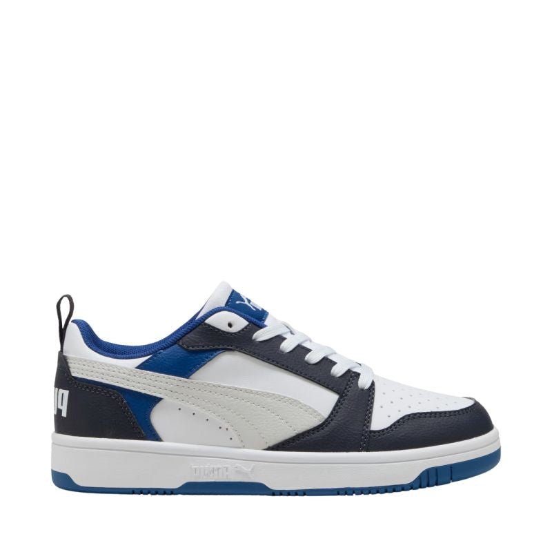 Puma Rebound V6 Lo Mid kids' shoes white and blue 393833 28 Cipő