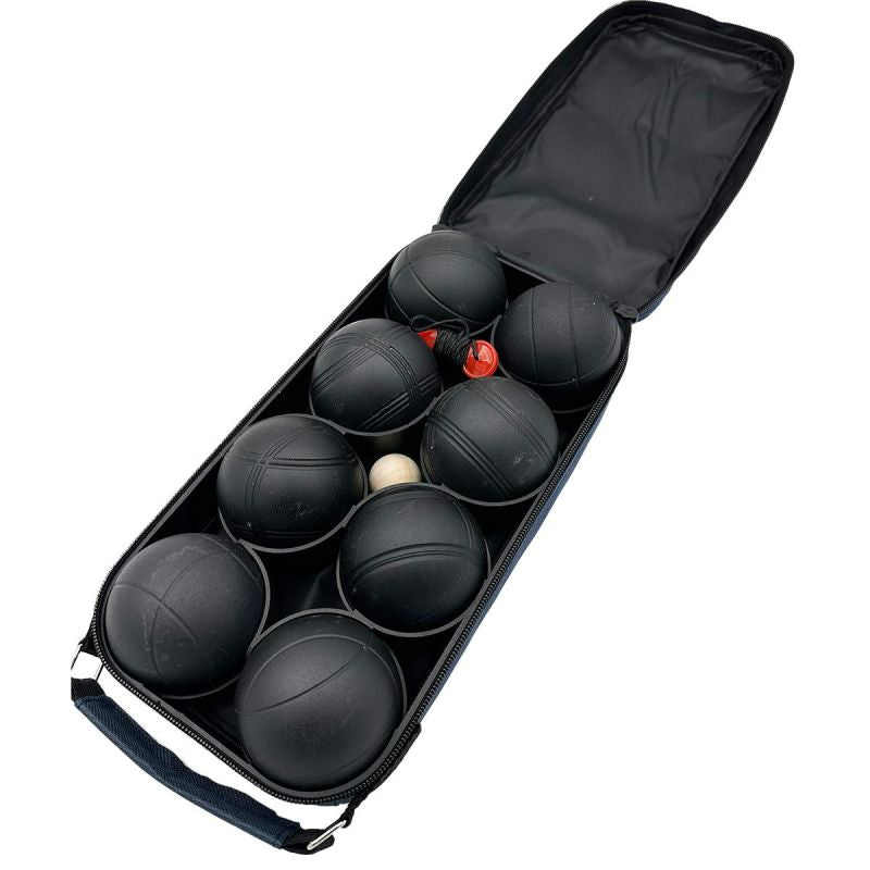Enero 8-Piece Petanque Balls - Black Boule, Pro Cover fekete covers
