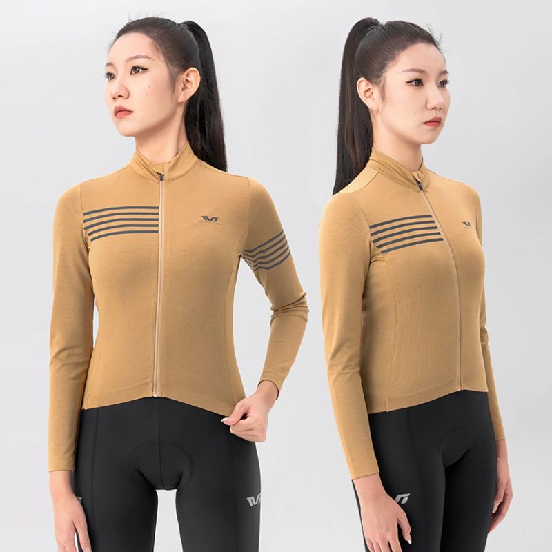 Rockbros TVI Women's Long Sleeve Cycling Jersey Fall/Winter L - Yellow l \ żółty kötött sapka 15310002003-211749